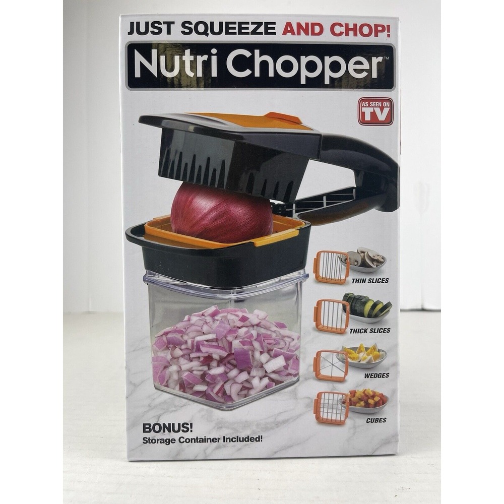 Nutri Chopper 5-in-1‎ Compact Handheld Kitchen Slicer w Storage Container E5D